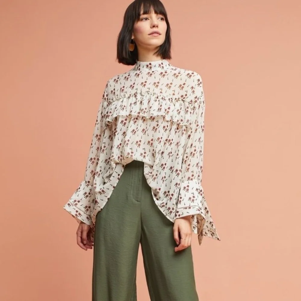 Anthropologie Origami Printed Shirt new size M new with tag